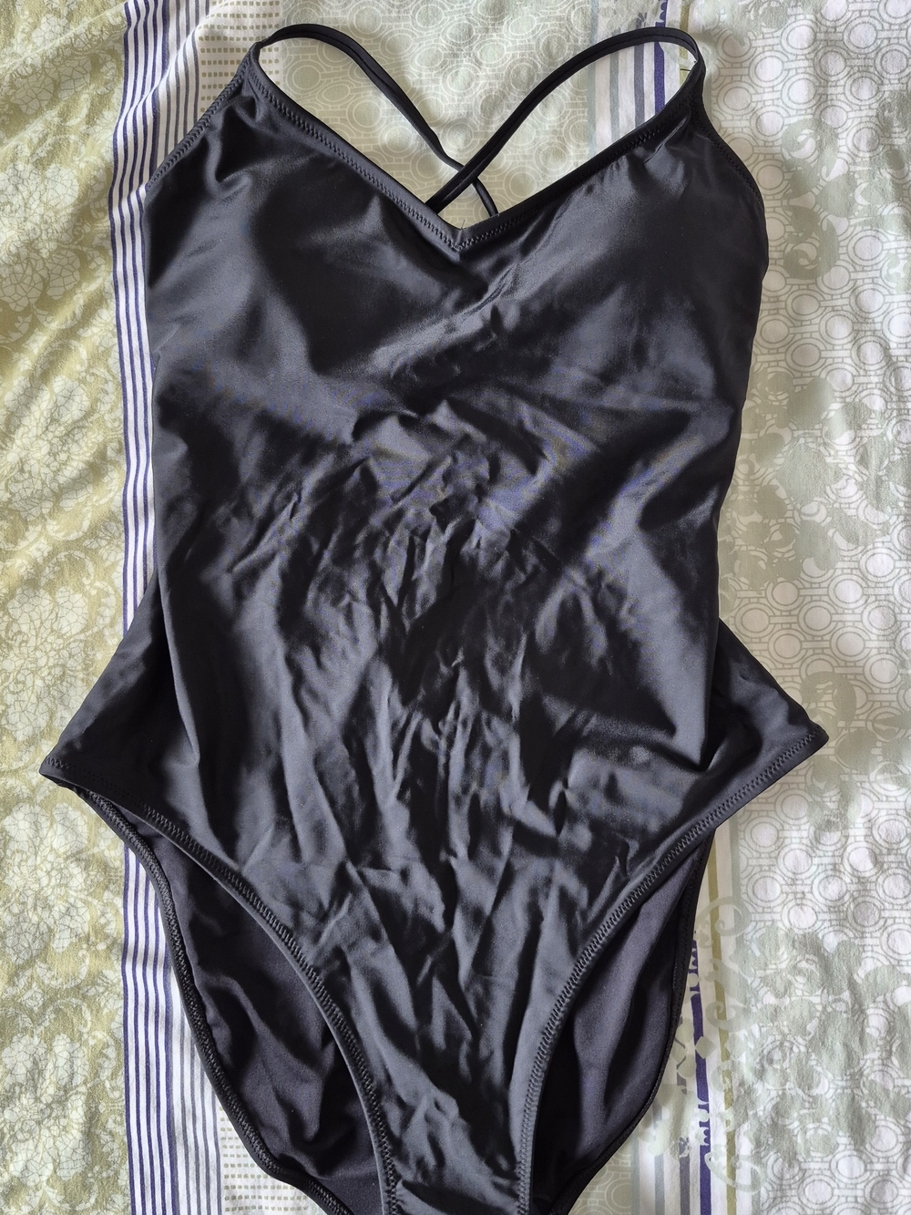 aerie Black One-Piece Swimsuit with Crisscross Straps